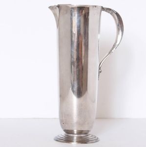 Modernist silver plate pitcher Carl Conrad Braun International silver tropical